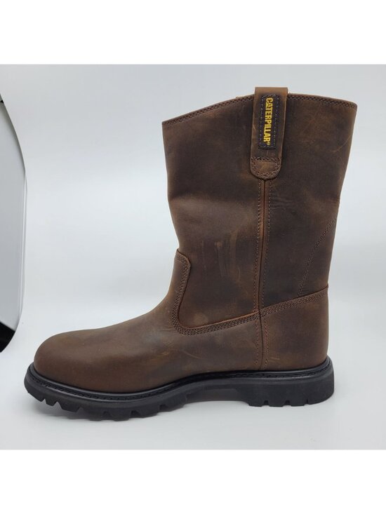 Caterpillar CAT Work Boots 9 M Revolver Soft Toe Wellington Brown Leather P72191 main image 9